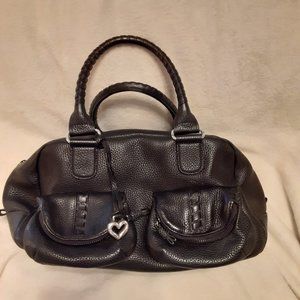 Black Leather Brighton satchel purse